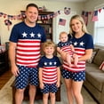 thumbnail image 2 of 4th of July Family Matching Outfits Red White Blue Patriotic Short Sleeve Tops and Shorts Set, 2 of 7