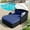 Blue Cushion, variant on Bellemave PE Rattan Wicker Outdoor Sunbed for Garden Backyard Poolside Patio Day Bed with Adjustable Canopy Double Seat Chaise Lounge Chair with Cushions and Pillows (Black Wicker + Blue Cushion)