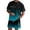 Dark Blue, variant on Men's Gradient Letter Print T Shirt and Shorts Set – 2 Piece Summer Outfit – Casual Short Sleeve Tee with Matching Shorts – XXS-XXXXXL