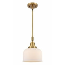 447-1S-BB-G71-Innovations Lighting-Bell - 1 Light Stem Hung Mini Pendant In Industrial Style-11.13 Inches Tall and 8 Inches Wide-Brushed Brass