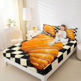thumbnail image 4 of Homewish Teens Yummy Croissant Twin Sheet Sets, Vintage Checkered Buffalo Twin Fitted Sheet, Modern Fashion Flat Sheet, Ultra Soft Bedroom Decor, 3-Piece, 4 of 7