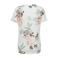thumbnail image 6 of Mchoice Women's Basic V Neck Short Sleeve Floral T Shirts Summer Casual Tops on Clearance, 6 of 7