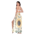 thumbnail image 3 of FORMRS Womens Long Sarong Beach Wrap Semi-Sheer Bikini Skirt Bathing Swimsuit Cover Up, Floral Birds Pattern, 3 of 7