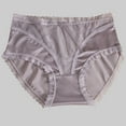thumbnail image 2 of Mlkoz Womens Underwear Seamless Mid Waisted Panties Lace Briefs Stretch Breathable Ice Silk Bikini Briefs, 2 of 4