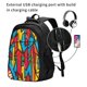 thumbnail image 2 of Balery Colorful Arrow Graffiti Pattern Mochila con carga USB para hombre y mujer - Mochila impermeable y antirrobo para portátil con puerto USB para viajes, trabajo, estudios y universidad, 2 of 7
