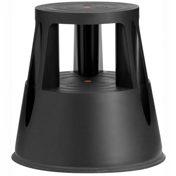 M&T Displays 2-Step Plastic Step Stool with 330 lb. Load Capacity Color: Black