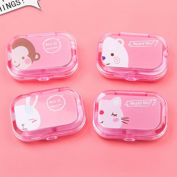 (Pink) Portable Contact Lens Case: Candy-Colored Beauty Lens Companion Box