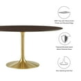 thumbnail image 6 of Modway Lippa 60" Oval Wood Grain Dining Table in Gold Cherry Walnut, 6 of 7