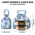 thumbnail image 5 of Pioneer Flower Drawstring Lunch Bag Women - Drawstring Lunch Bag Insulated for Work Office - Stain-Resistant Large Lunchbags for Women with Multi-Pockets, 5 of 6