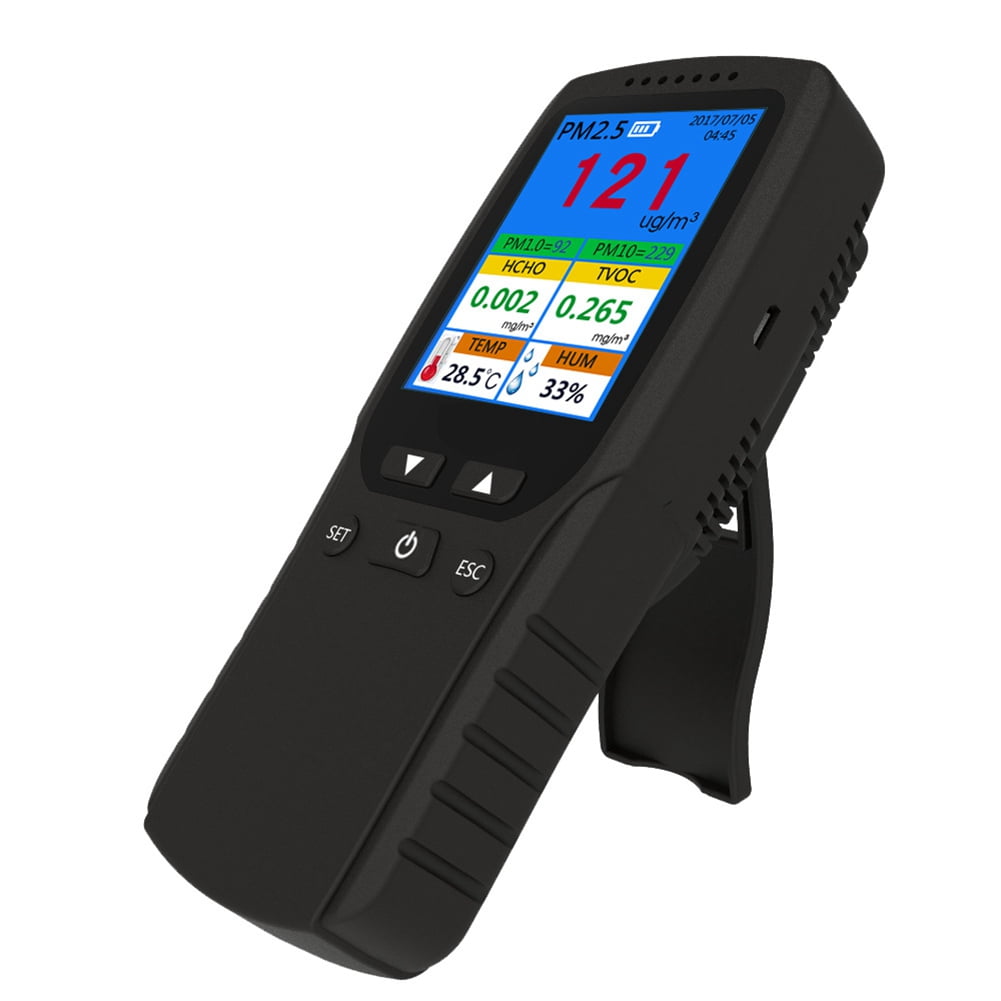 9 in 1 Air Quality Monitor Indoor Outdoor PM2.5, PM1.0, PM10, HCHO, Detector Tester Temperature and Humidity Sensor