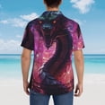 thumbnail image 3 of Lsque Neon Futuristic Dragon pattern Hawaiian Shirt for Men, Unisex Summer Beach Casual Short Sleeve Button Down Shirts-Medium, 3 of 9