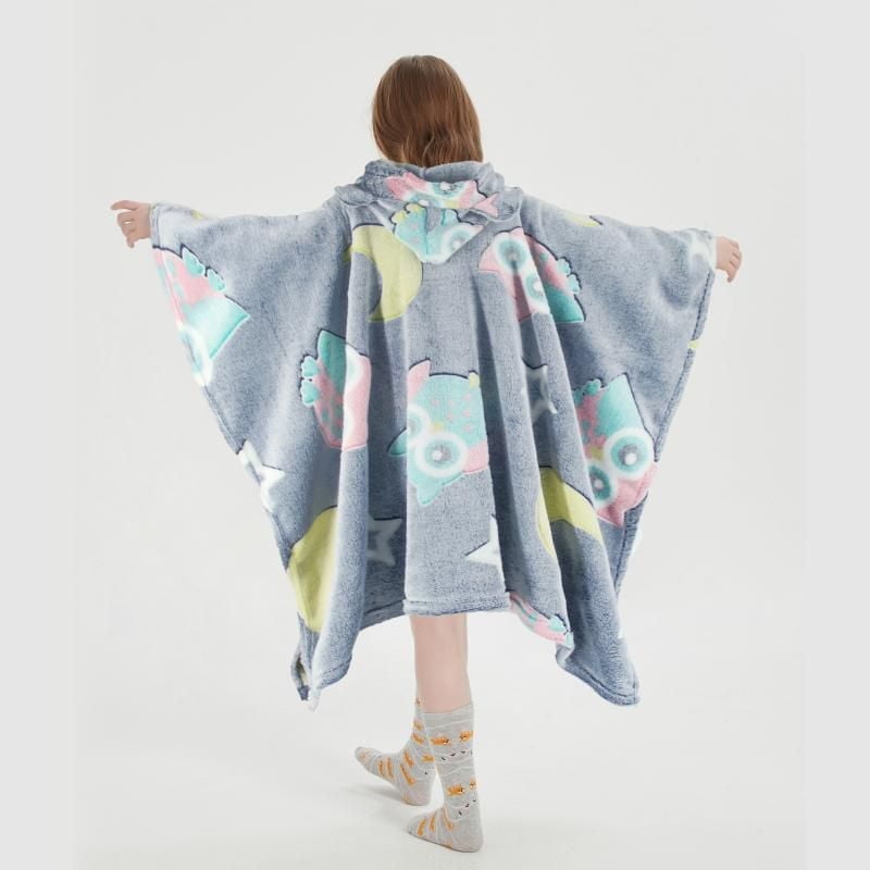 Sweat à capuche Marina Decoration Glow in the Dark pour enfants, garçons et filles, surdimensionné, tissé, moelleux, doux, chaud et confortable, en flanelle polaire, avec poche géante, 110 x 75 cm, mo