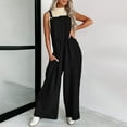 thumbnail image 2 of Patlollav Women'S Bib Overalls Casual Summer Sleeveless Strap Loose Wide Leg Jumpsuits with Pockets, 2 of 6