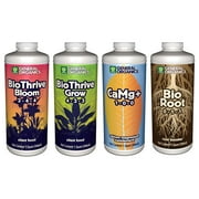 General Organics Nutrient Growing System - Plant Food and Supplement Bundle, BioThrive Grow & Bloom, BioRoot, and CaMg+ (VB00089)