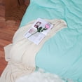 thumbnail image 6 of Unique Bargains Washed Cotton Duvet Cover Pillowcase Bedding Set Queen Cyan, 6 of 8