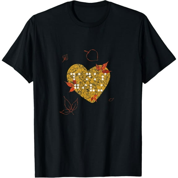 Visually Impaired Braille Thanksgiving T-ShirtMen and women, White Black T-shirt, size: Extra large S-2091XL