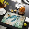 thumbnail image 3 of Sea Turtle Coastal Placemats Set of 6, Vintage Nautical Ocean Starfish Compass Placemats for Dining Table, Place Mats for Kitchen Tabletop, Waterproof Wipeable Dining Table Mats Set, 3 of 9