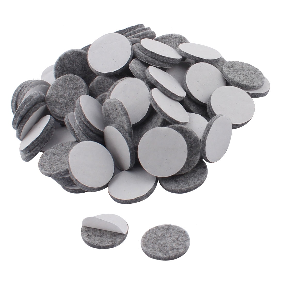 Unique Bargains 100 Pcs Antislip Felt Round 25mm Chair Foot Cover Table Furniture Leg Protector Gray