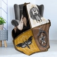thumbnail image 4 of Occult Soft Flannel Fleece Throw Blanket, Occult Themed Insects Print Forces of Nature and Mother Earth Boho Line, Cozy Plush for Indoor and Outdoor Use, 50" x 60", Multicolor, by Ambesonne, 4 of 5