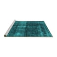 thumbnail image 2 of Ahgly Company Machine Washable Indoor Rectangle Oriental Turquoise Blue Industrial Area Rugs, 6' x 9', 2 of 4