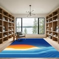 thumbnail image 2 of ODIKA 3'x5' Machine Washable Non-Slip Area Rug, Abstract Navy Blue High Traffic Rug, Blue, 1067589, 2 of 7
