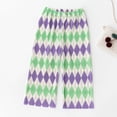 thumbnail image 3 of Girls Chiffon Pants Checkered Wide Leg Ribbed Pants Stretchy Mid Rise Summer Casual Long Trousers 8T, 3 of 3