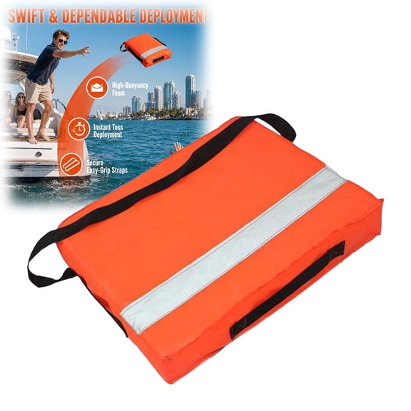 Boat Throwable Flotation Device, Type IV Boat Cushion – Portable Waterproof Marine Throw Cushion for Fishermen, Kayakers, Water Sports(orange color)