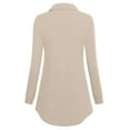 thumbnail image 4 of Tiqkatyck Womens Long Sleeve Shirts, Women's Long Sleeve Solid Color Loose Fashion Casual T Shirt Top Crewneck Sweat Shirts, Women Summer Tops Khaki XL, 4 of 4