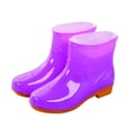 thumbnail image 2 of AUDeals Women’s Transparent Rain Shoes Waterproof Ankle Boots Rubber Non Slip Shoes Car Wash Lawn Care Gardening (Purple, 7.5), 2 of 4