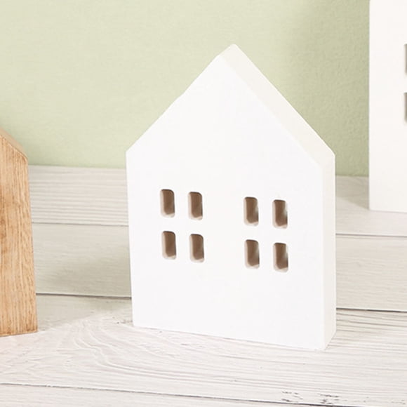OULII 2Pcs Tiny Houses Wood House Decorations for Family Gathering