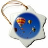 3dRose Hot Air Balloons. Balloon Festival, Albuquerque, New Mexico - Snowflake Ornament, 3-inch