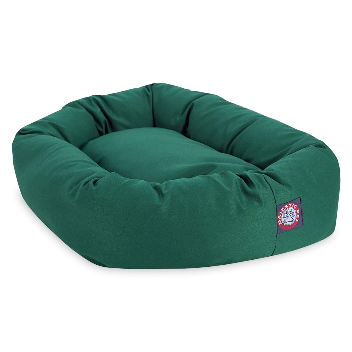 Majestic Pet Solid Poly/Cotton Bagel Dog Bed Machine Washable Green Small 24" x 19" x 7"