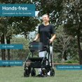 thumbnail image 3 of Andador con ruedas todoterreno ELENKER, silla de ruedas de transporte 2 en 1 con asiento acolchado y respaldo ancho, color verde, 3 of 5