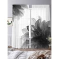 thumbnail image 3 of Gradient Floral Sheer Curtains 108 Inches Long 2 Panels Black Grey Translucent Flower Decorative Light Filtering Semi Sheer Window Curtains Drapes for Bedroom Living Room 52"x108", 3 of 7