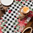 thumbnail image 3 of Love Heart Valentines Day Table Runner 72 Inches, Botanical Eucalyptus Red Black Plaid Bed Runner Dresser Scarves Tabletop for Indoor Outdoor Parties/Ceremony/Banquet, 13" x 72", 3 of 8
