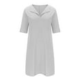 thumbnail image 4 of Kayannuo Dresses for Women V-Neck Long Sleeve Solid Short Ladies Summer Dress Sale Dress For Womens Casual Solid Color Dress V Neck Long Sleeve Dresses With Button, 4 of 6