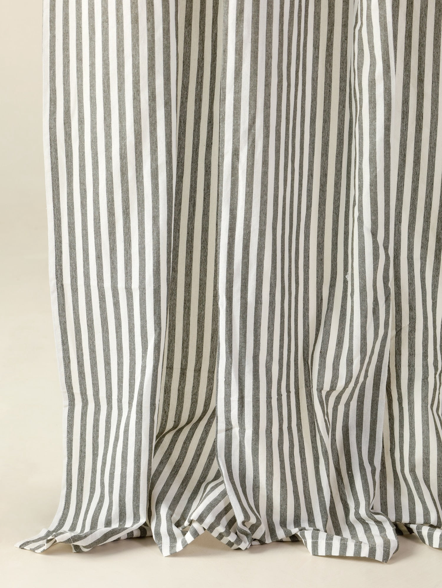 The Art Box Green Gauze Linen Curtains Striped Window Curtains Rod Pocket Panel Pair, 52" x 63"