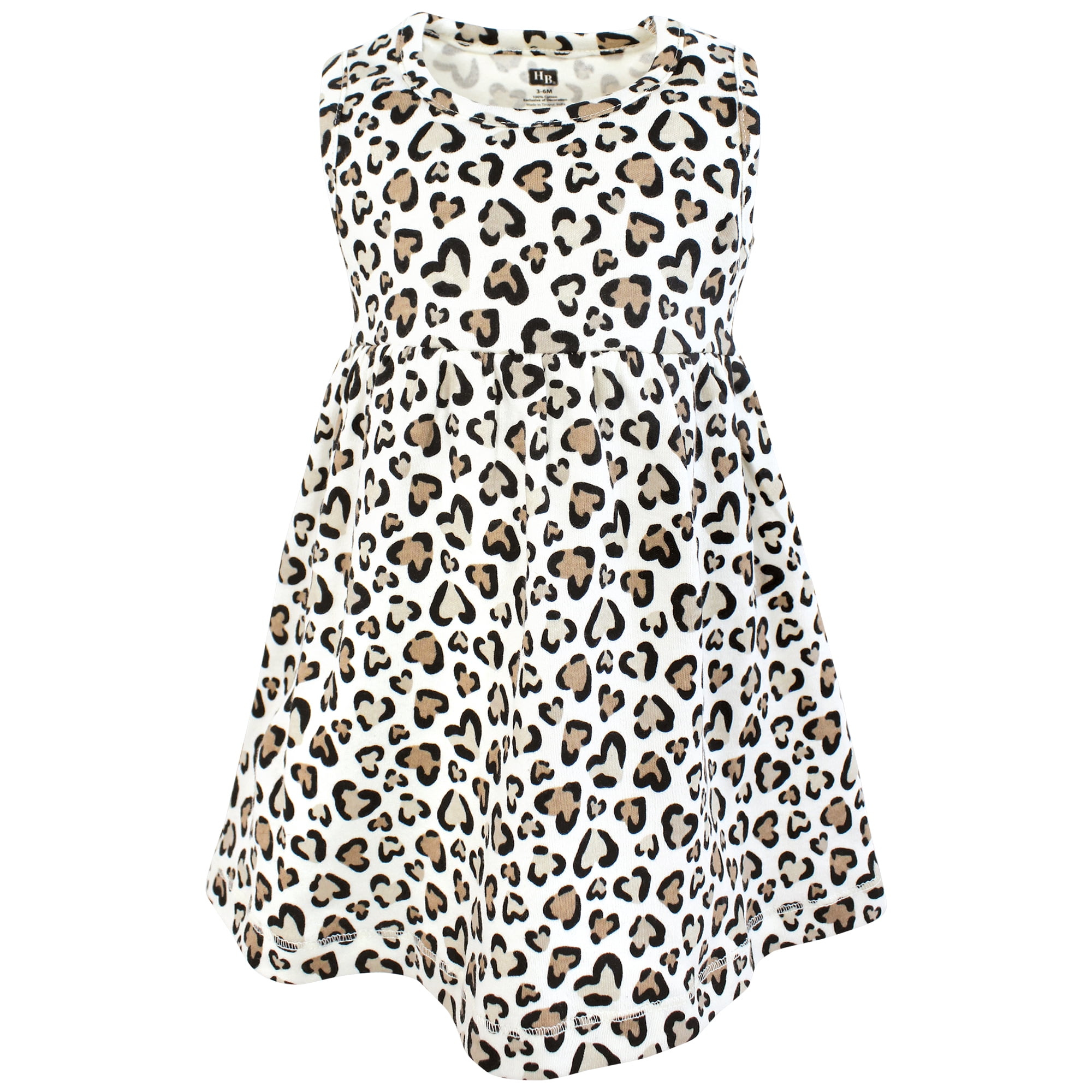 Hudson Baby Infant and Toddler Girls Cotton Dress and Cardigan Set, Leopard Hearts, 12-18 Months