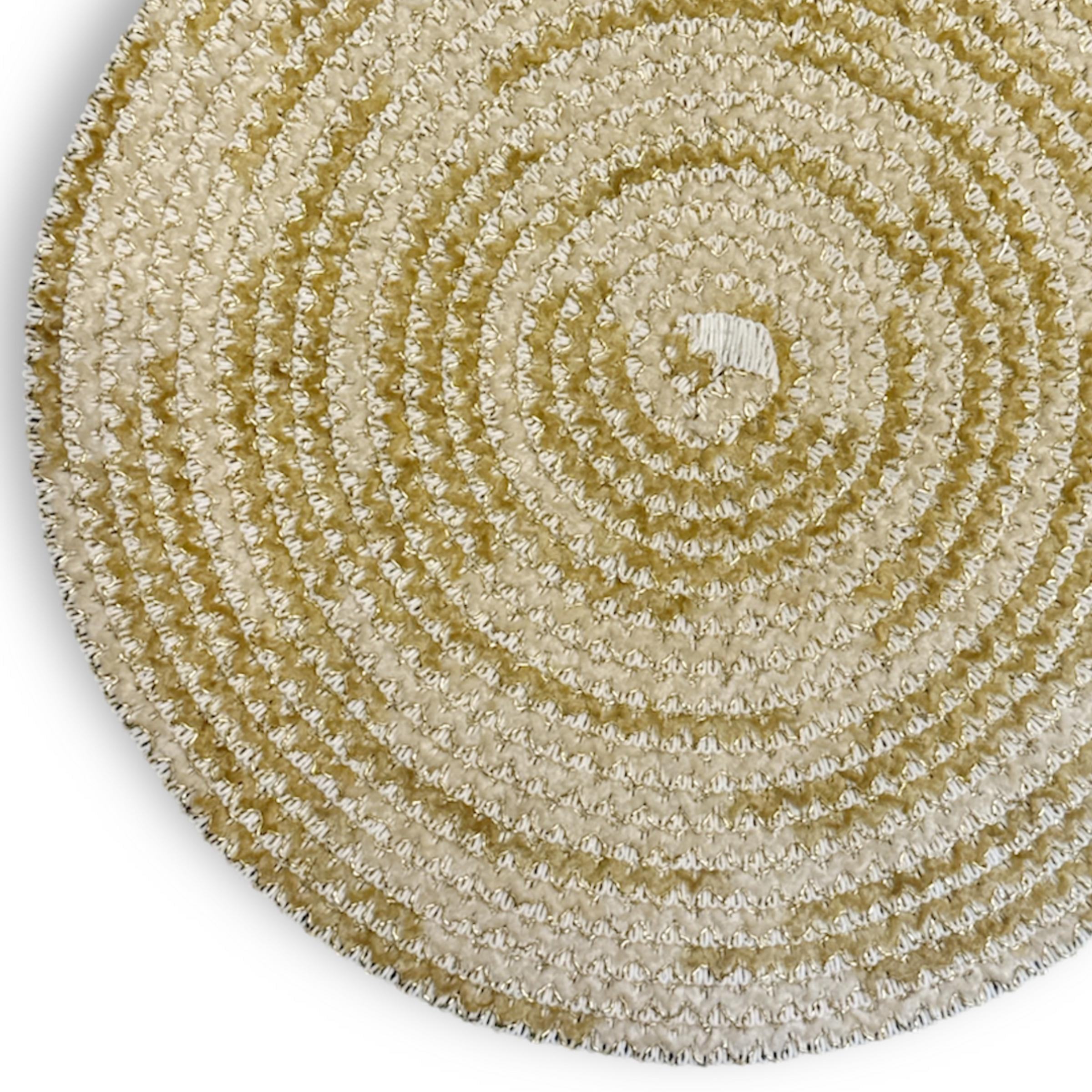 Dainty Home Set of 4 Placemats | Elegant and Durable | 15x15 in Round Woven Non-Slip Washable Place Mats | Tear-Resistant Heat | Resistant Placemats