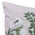 thumbnail image 2 of Jordan Manufacturing 18" x 18" Cream, Green and White Floral Square Reversible Decorative Throw Pillow with Embroidery Accent, 2 of 4