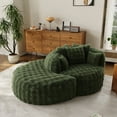 thumbnail image 2 of Wiilayok Oversized Accent Chair,55" W Faux Fur Armchair Comfy Reading Chair with Ottoman for Living Room, Bedroom,Green, 2 of 9