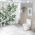 thumbnail image 6 of JRXY Botanical Boho Decor Green Tropical Green Leaf Tropical Shower Curtain Multiple Sizes White, 6 of 6