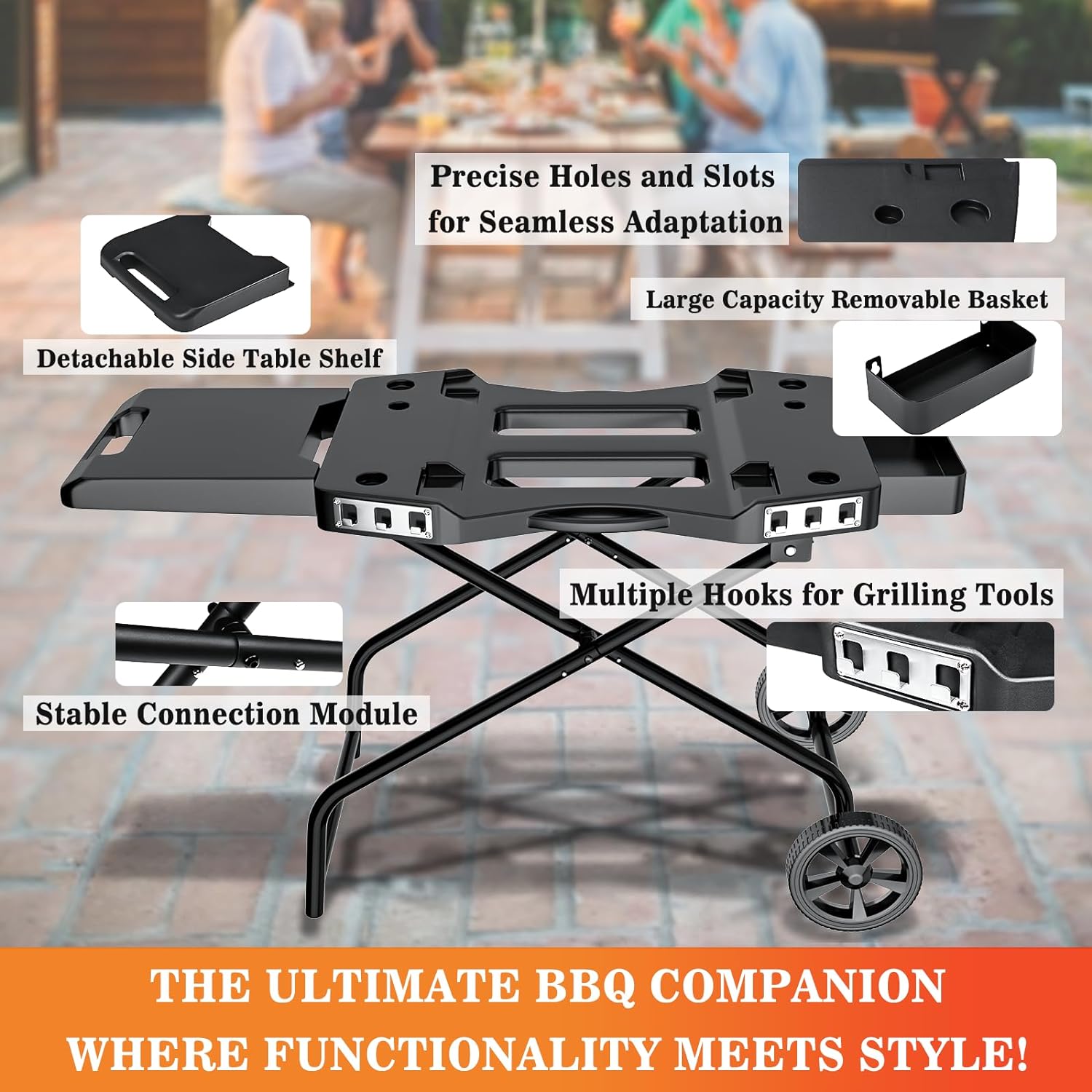 Hisencn Portable Grill Cart For Ninja Woodfire Grill Og700 Series Folding Outdoor Grill Stand 5162