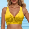 thumbnail image 2 of MNCEKFOD Bikini Sets for Women Underwire Full Coverage Bikini Top Push Up Bathing Suit Tops with Lace Up Summer Beach Swimwear Yellow L, 2 of 5