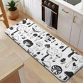 thumbnail image 5 of Black White Mushroom Sketch White Pattern Kitchen Rug Mat,Kitchen Runner Rugs Non Skid Washable,Decorative Kitchen Floor Mats for Kitchen,Sink,Laundry,17"x47.2", 5 of 7
