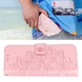 thumbnail image 4 of Suodoka Phone Wallet Case With Card Slot Stand PU Leather Flower Embossed Protective Flip Cover for iPhone 13 Rose Gold (6.3 inches / 16 cm), 4 of 9