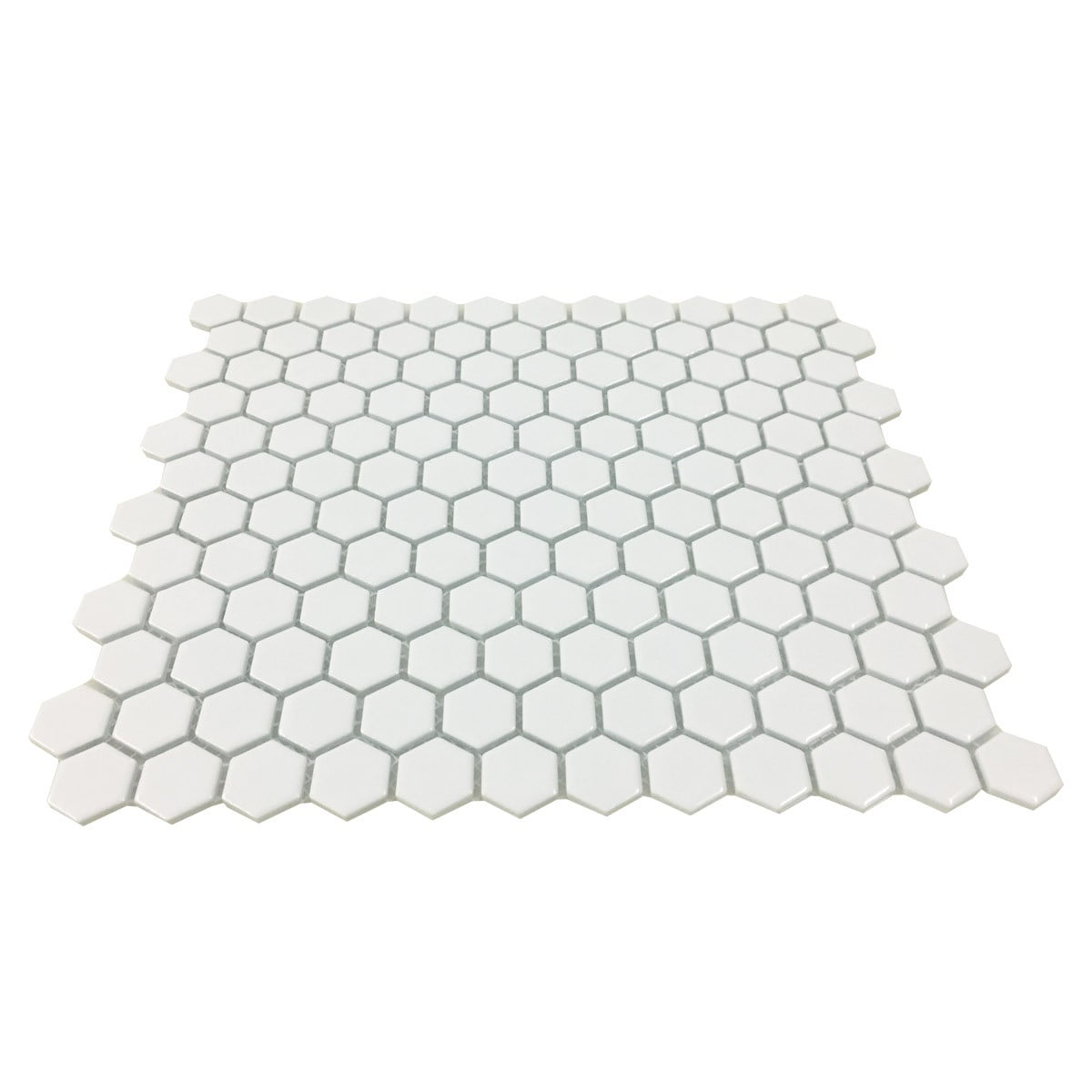 Renovators Supply Porcelain Mosaic Hexagon Glossy White Floor and Wall Tile 23 Tile Sheets 10.25" x 11.8" Total 19.3 SQ FT