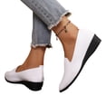 thumbnail image 5 of YOUYEDIAN Loafers for Women Pointed Toe Versatile Wedge Heel Fashion Slip On Breathable Soft Flats Casual Knit Mesh Comfortable Walking Shoes, 5 of 5