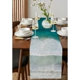 thumbnail image 4 of Table Runner Dresser Scarves 36 Inch Long, Summer Coastal Ocean Beach Linen Dining Table Runners Seaside Gradient Foamy Wave Tabletop Scarf for Wedding Holiday Party Kitchen, 4 of 7