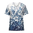 thumbnail image 4 of Tops ligeros lisos con volantes delanteros de manga corta con estampado floral informal de verano para mujer Pompotops  hkajfhjk471522, 4 of 6